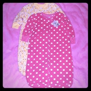 2 Carter's long sleeved sleep sacks